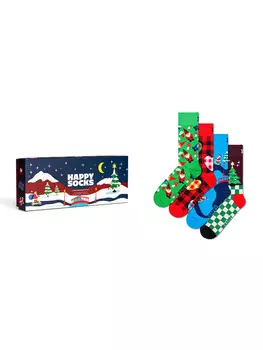 Носки Happy Socks, цвет santa`s workshop geschenk box