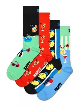 Носки Happy Socks Fancy Dinner, цвет Azure/Grass green/Blood red/Black