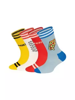 Носки Happy Socks Pizza and Ketchup, цвет Opal/Yellow/Red/White