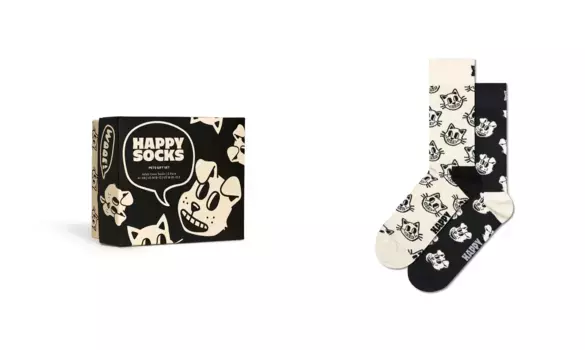 Носки Happy Socks (в коробке, 2 пары) с игривыми узорами, цвет Bunt