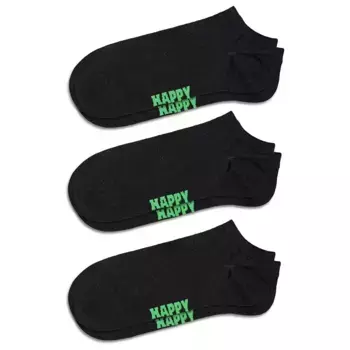 Носки Happy Solid no show 3 pairs, черный