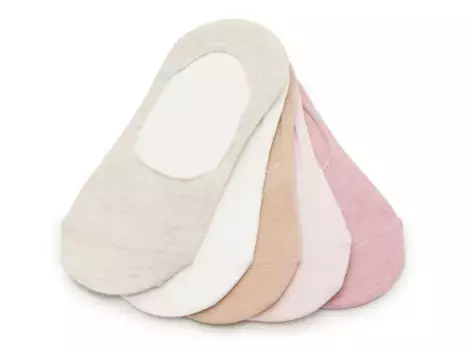 Носки Heathered No Show Liners - 5 Pack Steve Madden, бежевый/белый/сиреневый