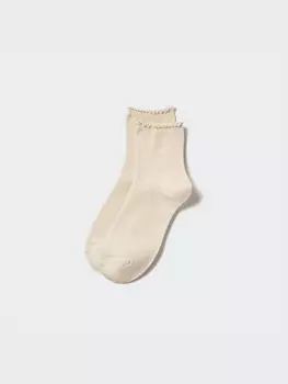 Носки heattech crew mellow Uniqlo, бежевый