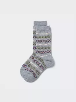 Носки heattech фэр-айл Uniqlo, серый