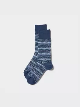 Носки heattech фэр-айл Uniqlo, синий