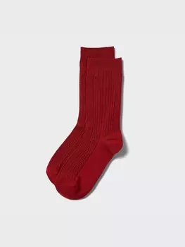 Носки heattech кабельные ребристые Uniqlo, красный