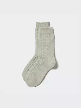 Носки heattech кабельные Uniqlo, зеленый