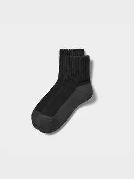 Носки heattech половинная длина, ворс, мягкая посадка Uniqlo, черный
