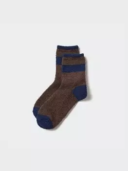 Носки heattech половинной длины, пушистые Uniqlo, коричневый