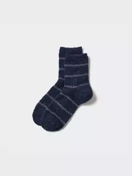 Носки heattech половинной длины, пушистые Uniqlo, синий