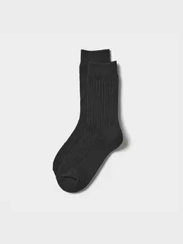 Носки heattech в рубчик Uniqlo, черный