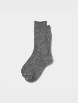 Носки heattech в рубчик Uniqlo, серый