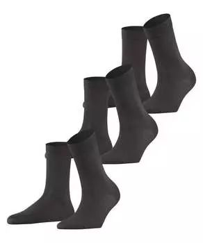 Носки хлопковые на ощупь, 3 пары Falke, серый
