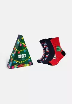 Носки HOLIDAY TREE GIFT UNISEX 3 PACK Happy Socks, зеленый