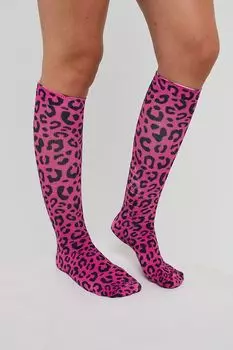 Носки Hotel California pink с леопардовым принтом / для сноуборда в многоцветном исполнении OOSC