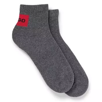 Носки HUGO Calcetines Sh Rib Label Cc 10249361 01 2 Pares, серый