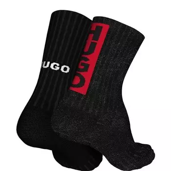 Носки HUGO Qs Rib Faded Cc 2 шт, черный