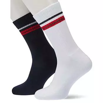 Носки HUGO Rib Band Quarter short 2 шт, черный