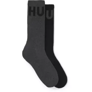Носки HUGO Rib Iconcol 2 pairs, серый/черный