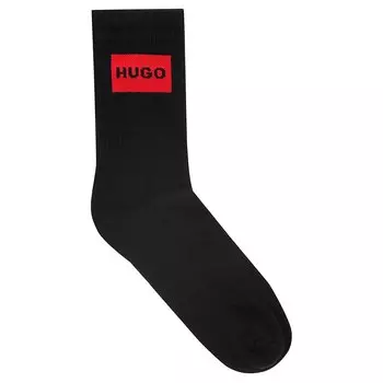 Носки HUGO Rib Label Quarter short 2 шт, черный