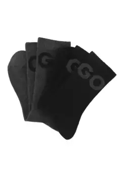 Носки HUGO Underwear "2P QS RIB ICONCOL CC" (2 пары в упаковке, 2 шт. в упаковке), с вязаным логотипом HUGO, серый