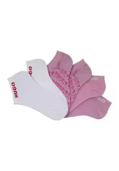 Носки HUGO Underwear "3P AS LOGO ALLOVER CC W" (упаковка, 3 пары, 3 шт.), с логотипом, цвет Medium Pink 664