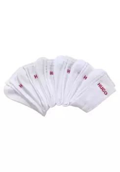Носки HUGO Underwear "6P QS RIB LOGO CC" (6 шт. в упаковке), с вязаным логотипом HUGO, белый