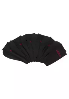 Носки HUGO Underwear "6P QS RIB LOGO CC" (6 шт. в упаковке), с вязаным логотипом HUGO, черный