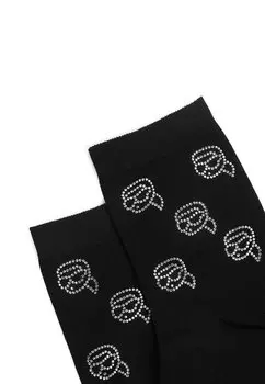 Носки IKON RHINESTONE (PACK OF 2) KARL LAGERFELD, черный