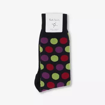 Носки Ilario из смеси хлопка и трикотажа в горошек Paul Smith, синий