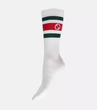 Носки Interlocking G из смесового хлопка Gucci, белый