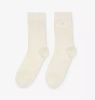 Носки из эластичного хлопка с отделкой в виде клапана и бусинами Sandro, цвет naturels