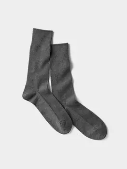 Носки из хлопка Supima пике Uniqlo, цвет 08 серый