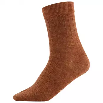 Носки из мериноса Joha 4037 Wool Rib Socks Wool/Polyamide/Elasthane, цвет Copper Melange