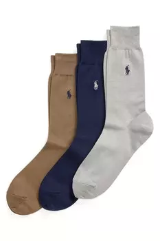 Носки из мерсеризованного хлопка 3 пары Polo Ralph Lauren, синий