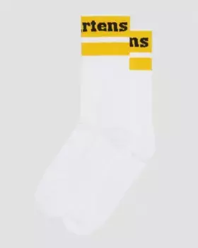 Носки из органического хлопка с логотипом Dr. Martens Athletic Logo, цвет White+Yellow — Cotton Blend