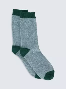 Носки из пестрой шерсти и шелка в крапинку John Lewis, цвет морской волны