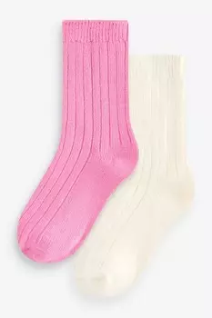 Носки из смеси кашемира класса люкс, 2 упаковки Wild Feet, розовый