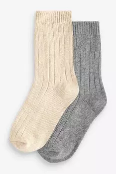 Носки из смеси кашемира класса люкс, 2 упаковки Wild Feet, серый