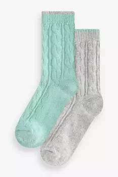 Носки из смеси кашемира класса люкс, 2 упаковки Wild Feet, зеленый