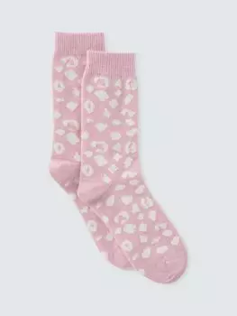 Носки из смеси шерсти и кашемира с леопардовым принтом John Lewis