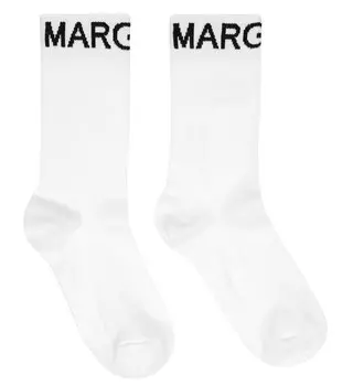 Носки из смесового хлопка с логотипом MM6 Maison Margiela, белый