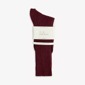 Носки из смесовой шерсти длиной до икры в рубчик Cozy Wool Falke, цвет barolo