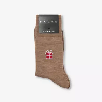 Носки из смесовой шерсти с фирменной вышивкой Airport Sweet Falke, цвет nutmeg mel