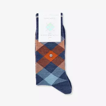 Носки из смесовой шерсти с принтом «тартан» Newcastle Burlington, синий