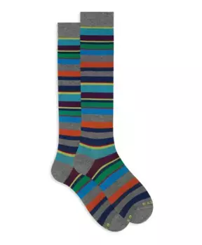 Носки из сверхлегкого хлопка в разноцветную полоску Gallo, мультиколор