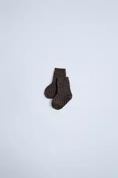 Носки из текстурированной шерсти ZARA, коричневый