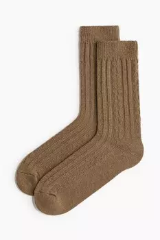 Носки из трикотажной смеси H&M, бежевый