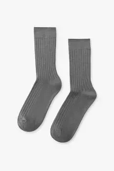 Носки из вискозы в рубчик ZARA, цвет Charcoal grey