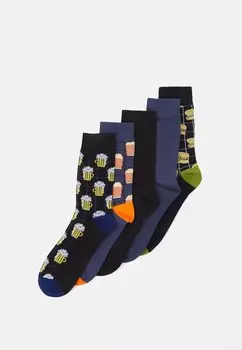 Носки JACCRAVINGS SOCKS 5 PACK Jack & Jones, синий